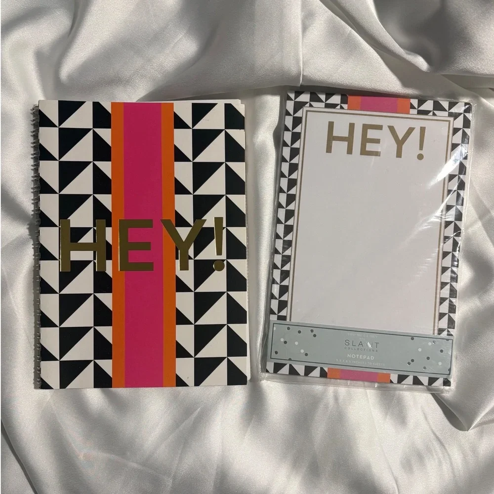 Slant Collections Hey Journal‎ and Notepad Set Geometric Pink Orange Gold Foil